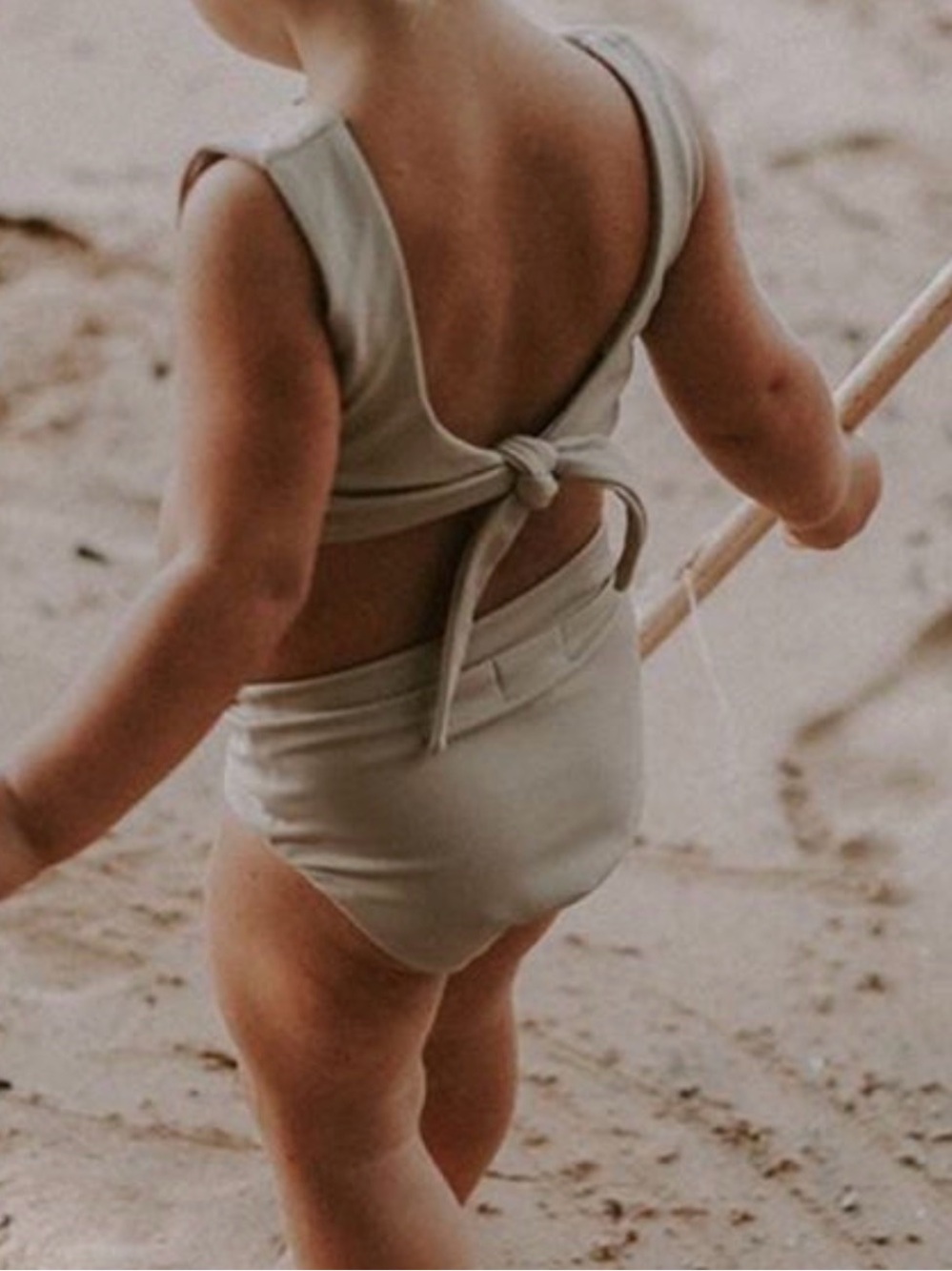 Kids Neutral Cream Two-Piece Swim Bikini